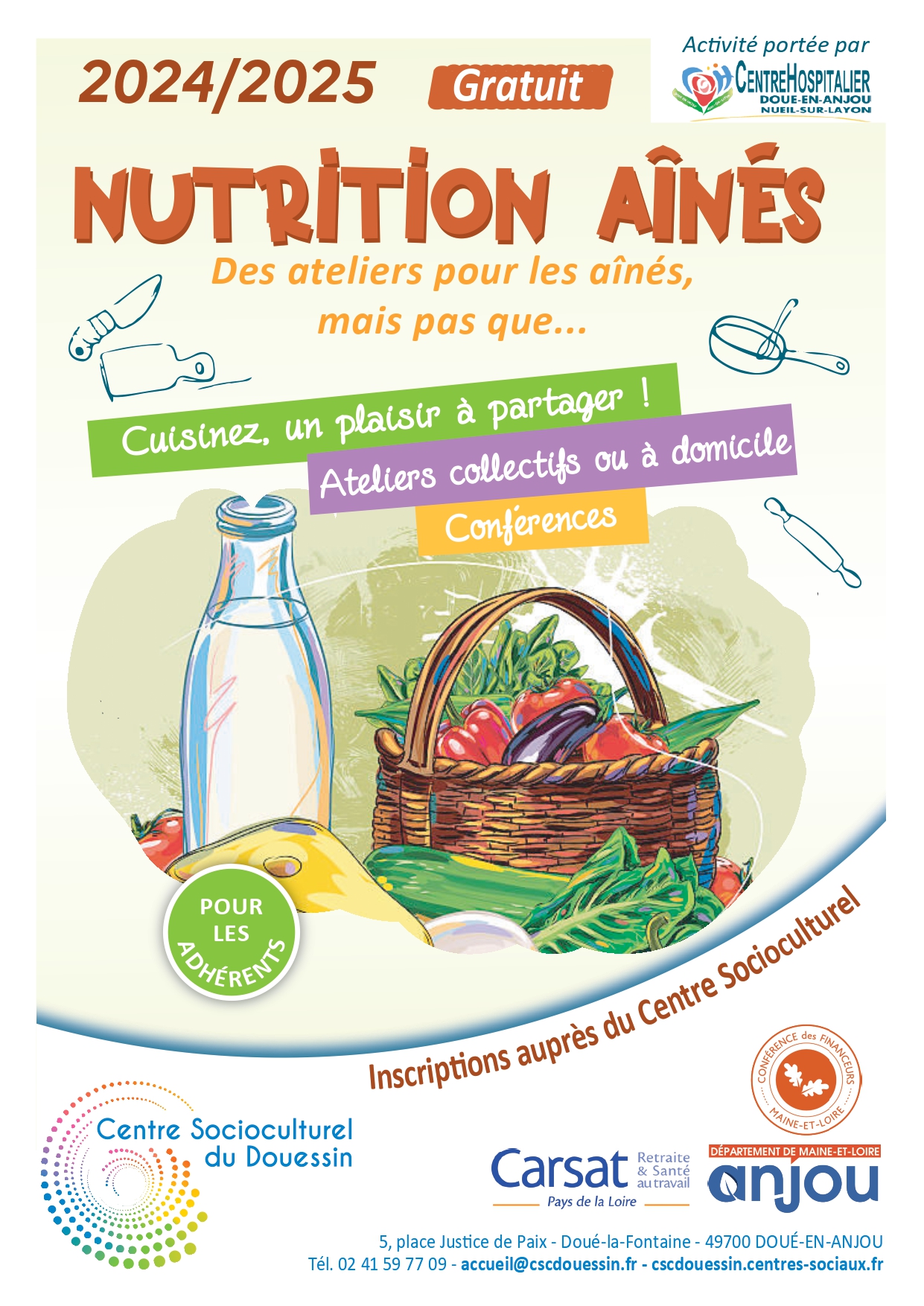 Atelier Nutrition Ainés à Doué la Fontaine